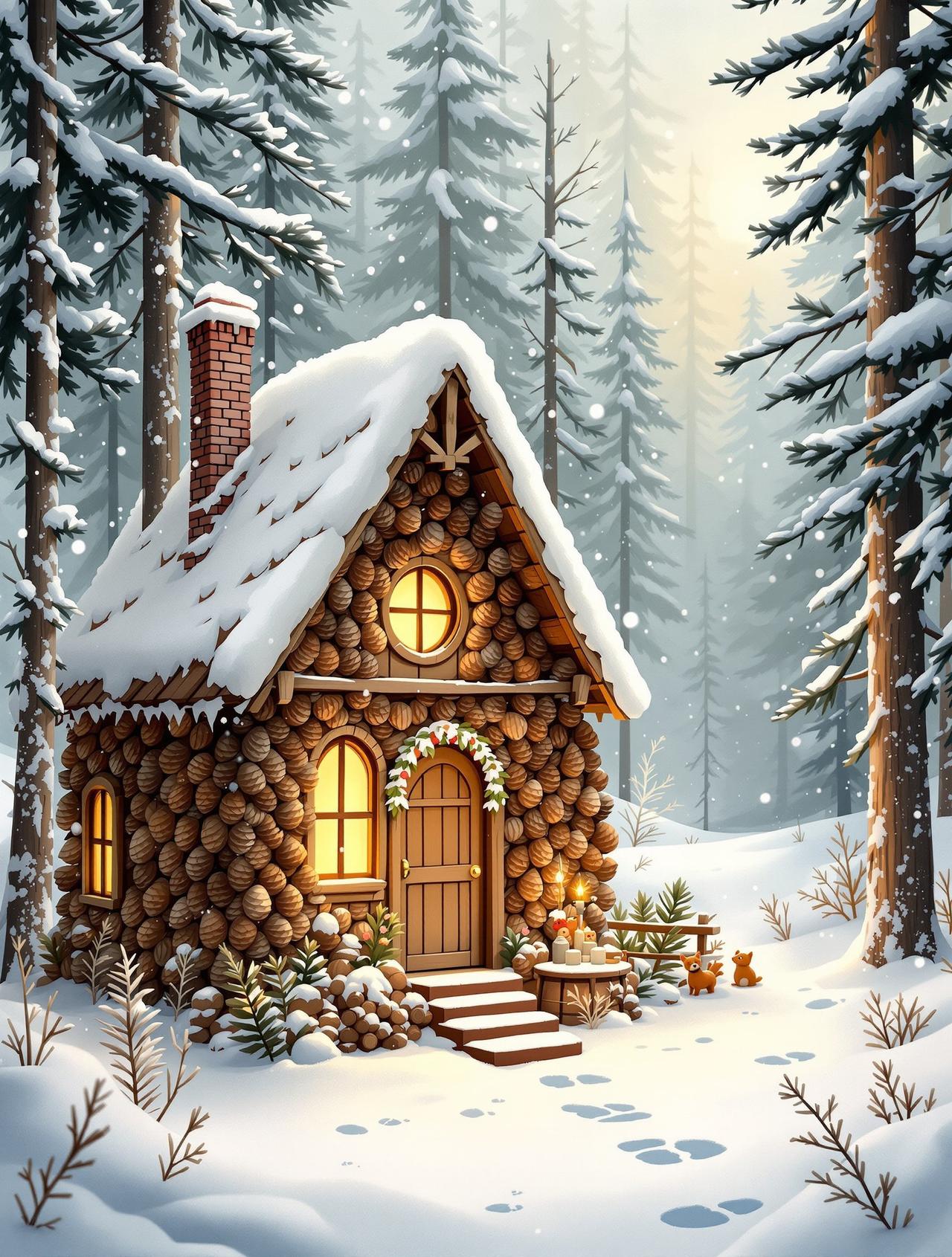 国产熟女视频作品《松果小屋的冬天》花林海报